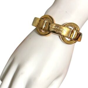 Henri Bendel 712 Wide Link Gold-Tone Bracelet